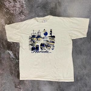 Vintage 90s Florida Graphic Tee! Boating shirt. Size XL